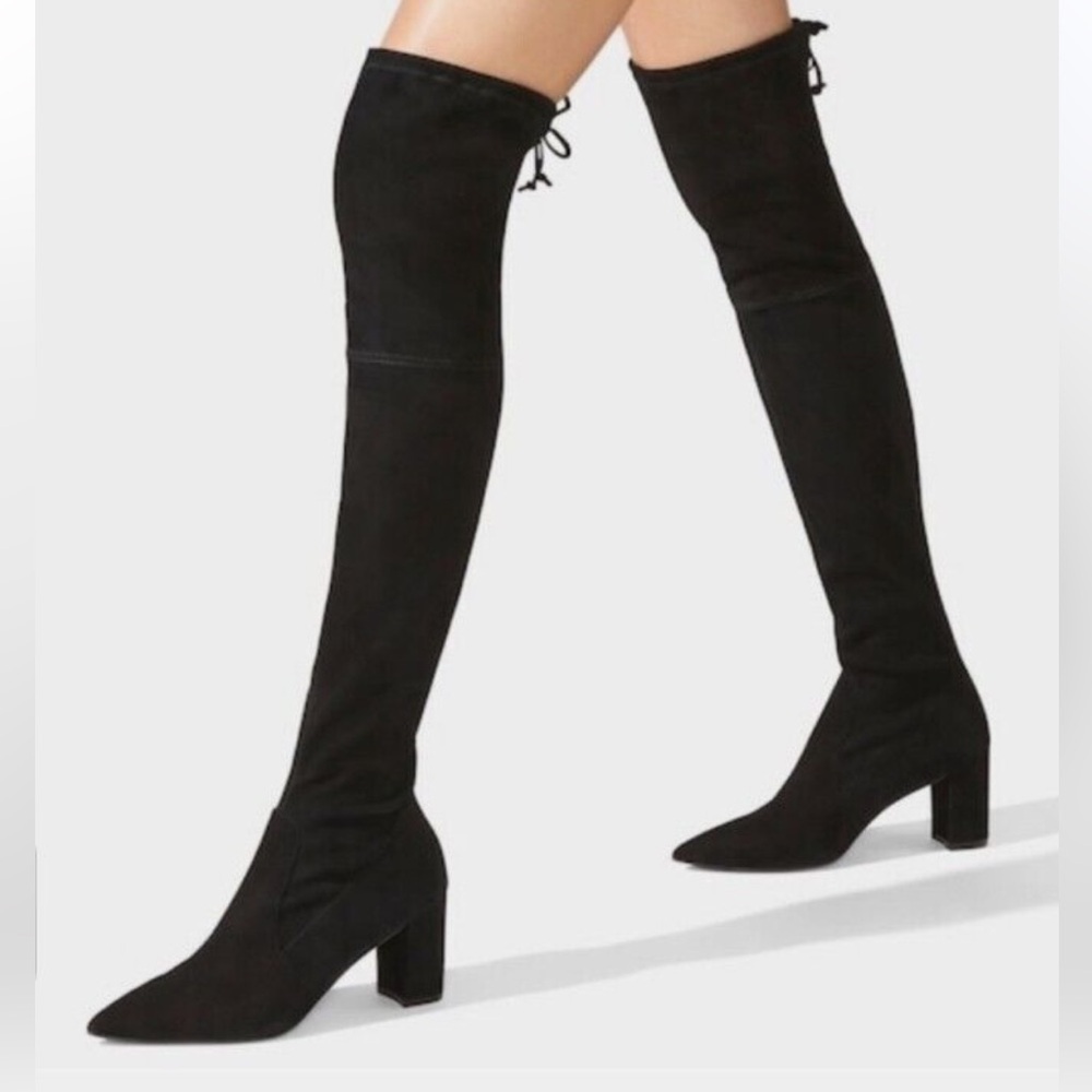 Stuart Weitzman Daphne over the knee black suede boots